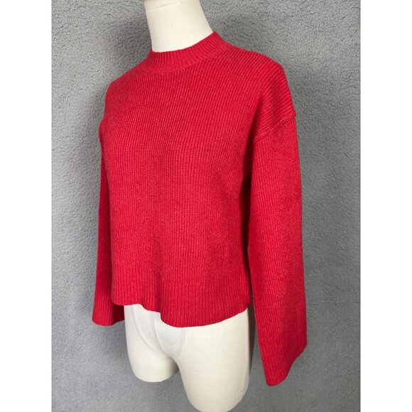 Hippie Rose Juniors' Cozy Red Ribbed Pullover Sweater Hi Lo Size Small NWT's - Picture 4 of 8
